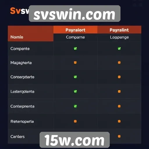 Comparação de métodos de pagamento no svswin.com